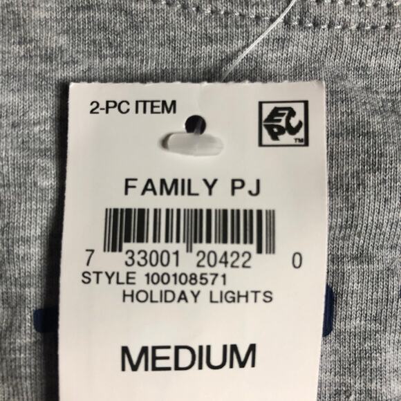 Holiday Family PJs Blue and Grey Holiday Lights 2 Piece Set - Size Medium - Picture 16 of 16